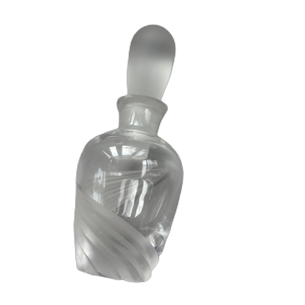 VTG Lenox Windswept Crystal Perfume Bottle Lead Crystal Made in USA Frosted Clea - Picture 2 of 14